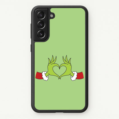 Christmas Green Heart Galaxy S21FE Case