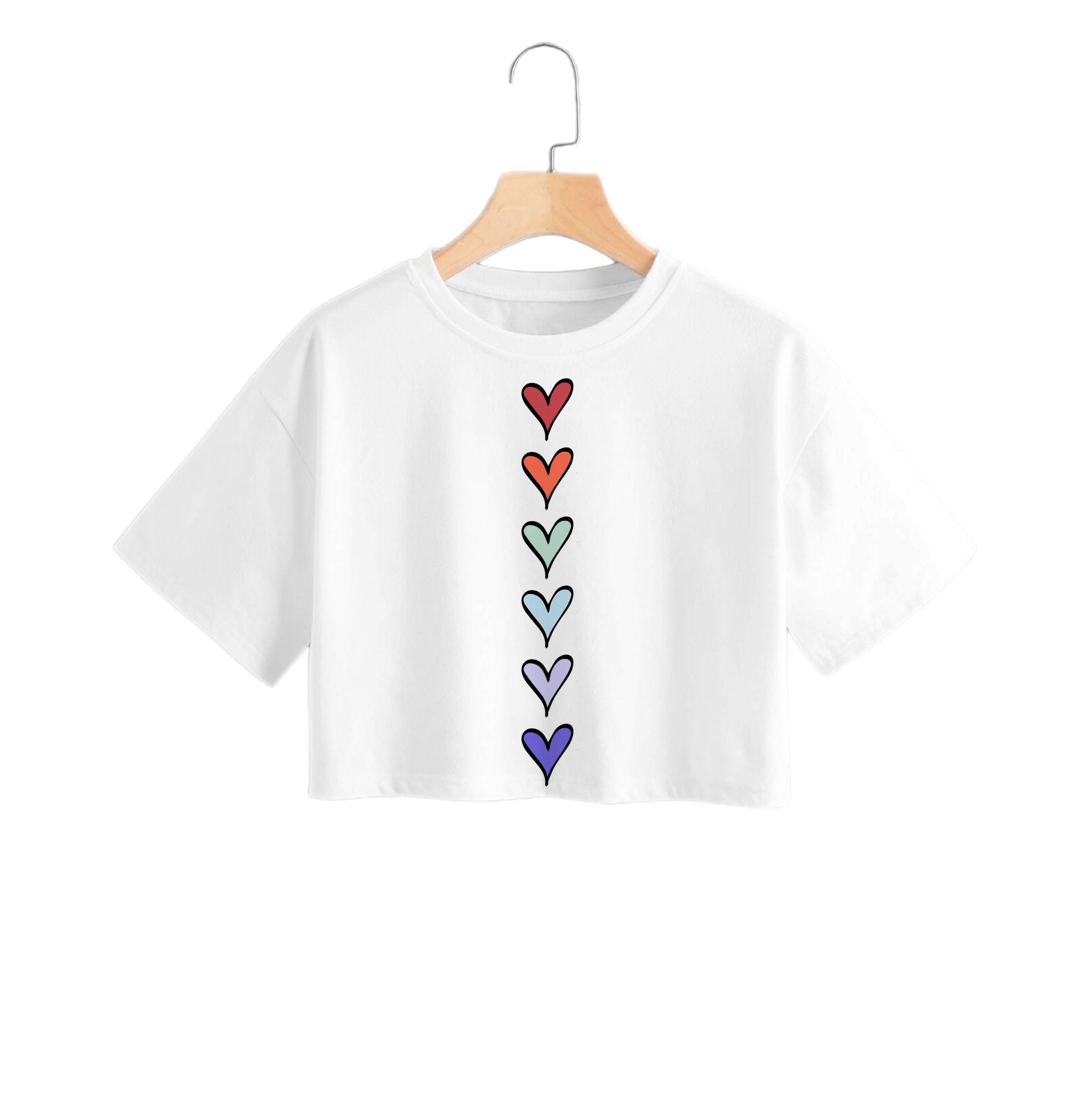 Love Heart Line Crop Top