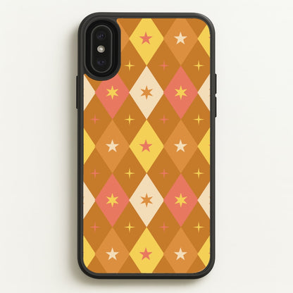 Retro Christmas Argyle Pattern iPhone XS Max Case