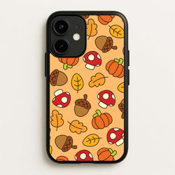 Cartoon Autumn Icons Pattern iPhone 12 / 12 Pro Case