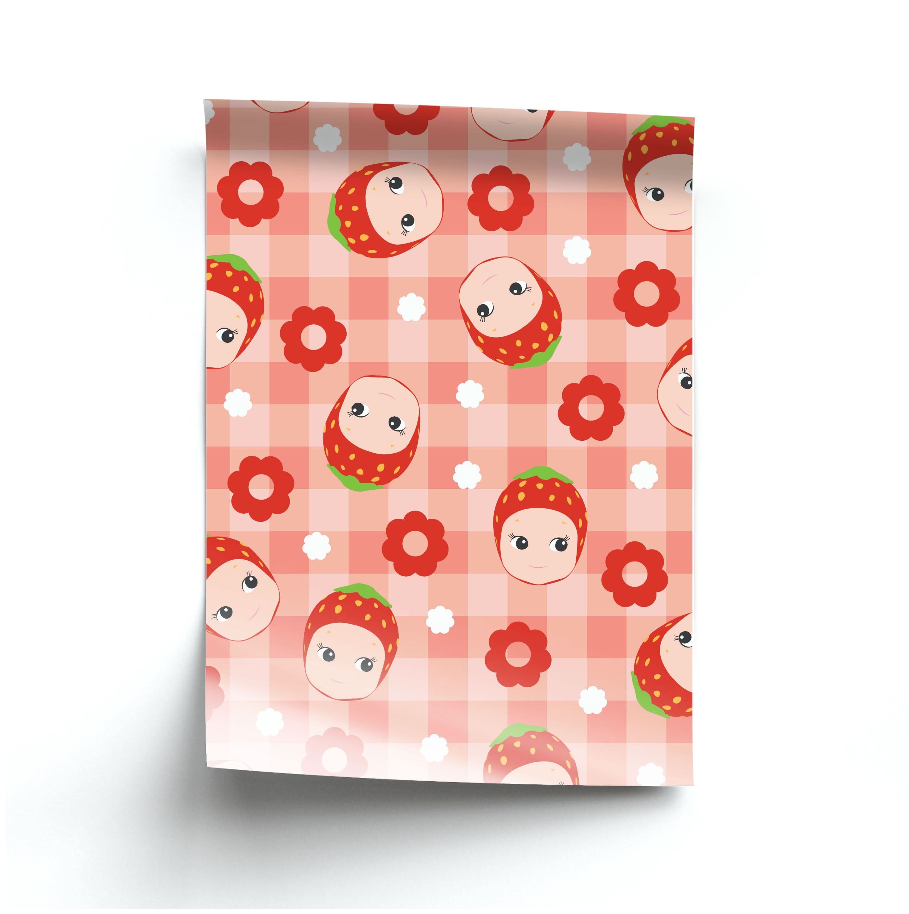 Strawberry Angel Pattern Poster