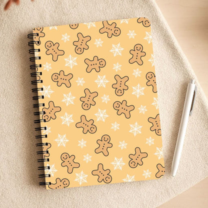 Cute Gingerbread And Snowflakes Pattern Notepad