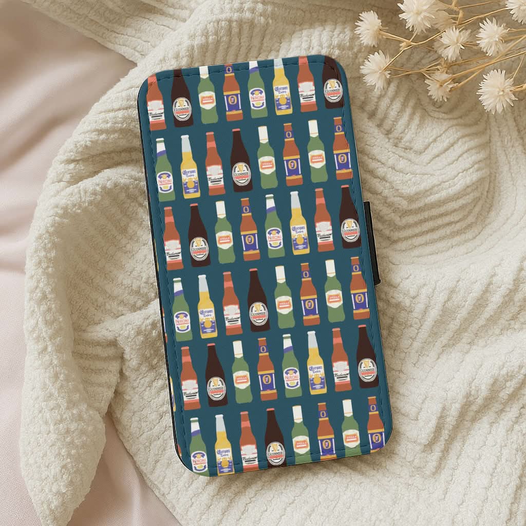 Geometric Brewery Pattern Leather Phone Case