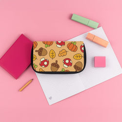 Cartoon Autumn Icons Pattern Pencil Case