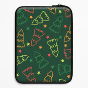 Colourful Christmas Tree Outlines Pattern Laptop Sleeve 1