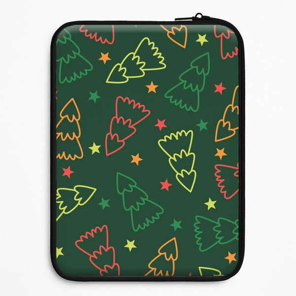 Colourful Christmas Tree Outlines Pattern Universal Laptop Sleeve