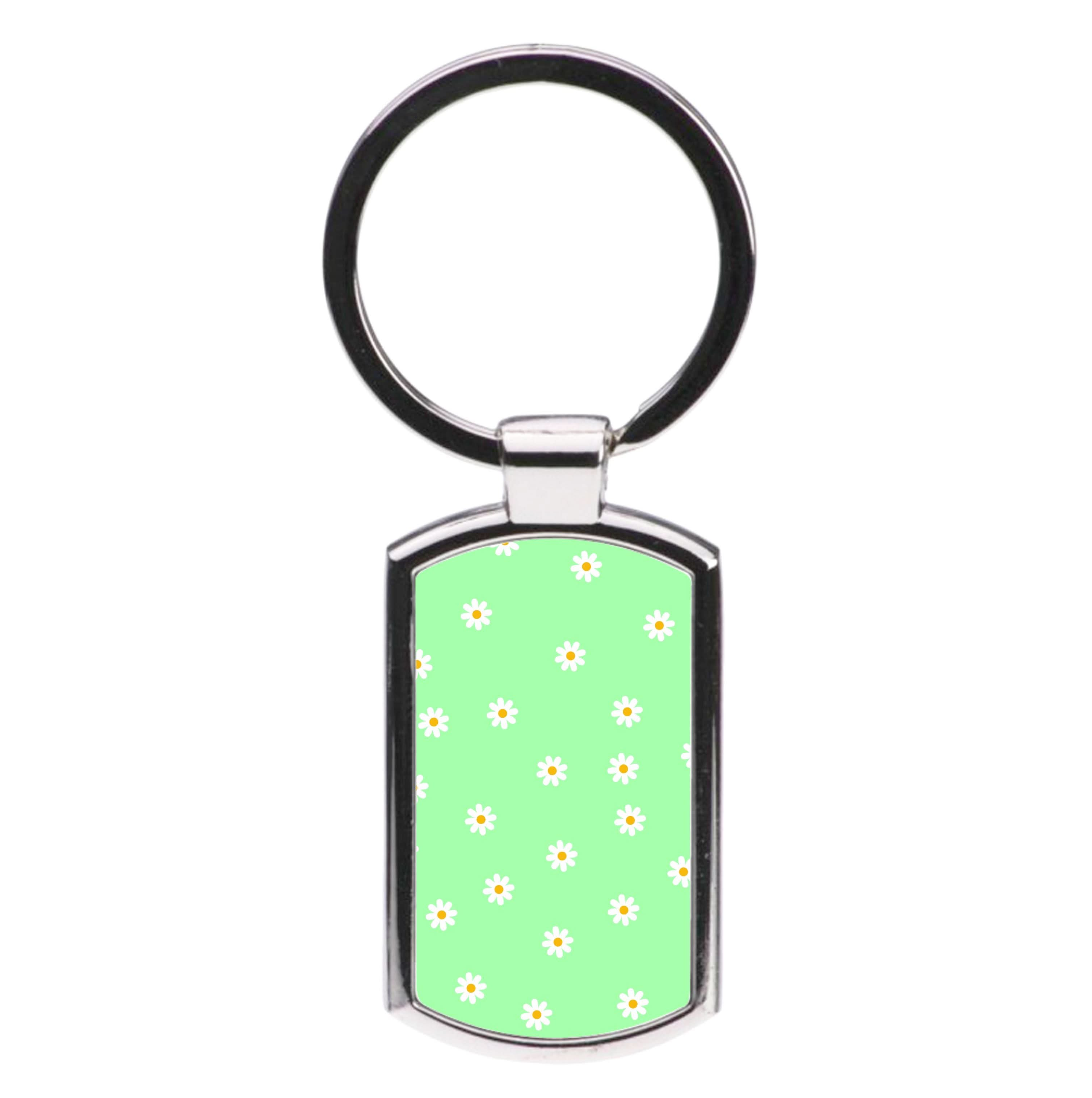 Teal Daisies Luxury Keyring