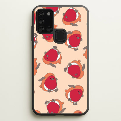 Christmas Robin Plush Pattern Galaxy A21s Case