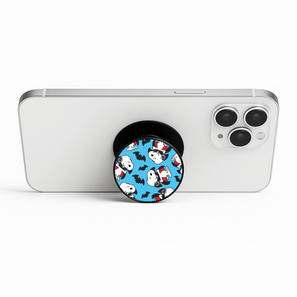 Cartoon Beagle Vampire And Bats Pattern Phone Stand