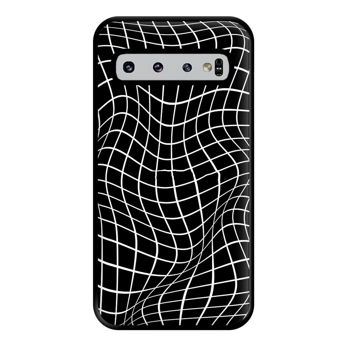 Black Wavy Grid Pattern Phone Case