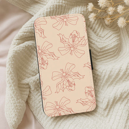 Cartoon Mouse Holly Pattern Leather Phone Case