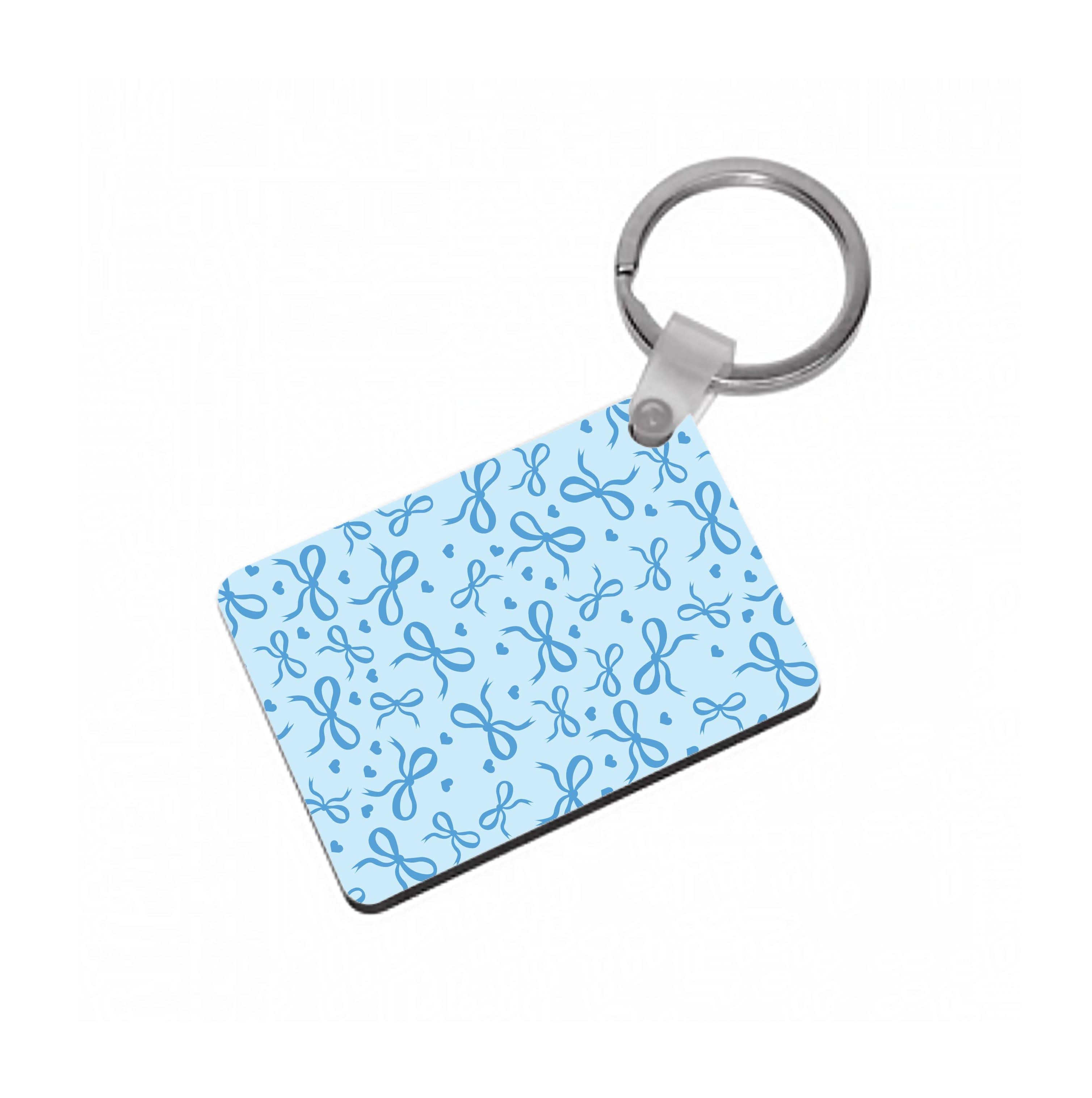 Coquette Bows And Hearts Navy Blue Keyring