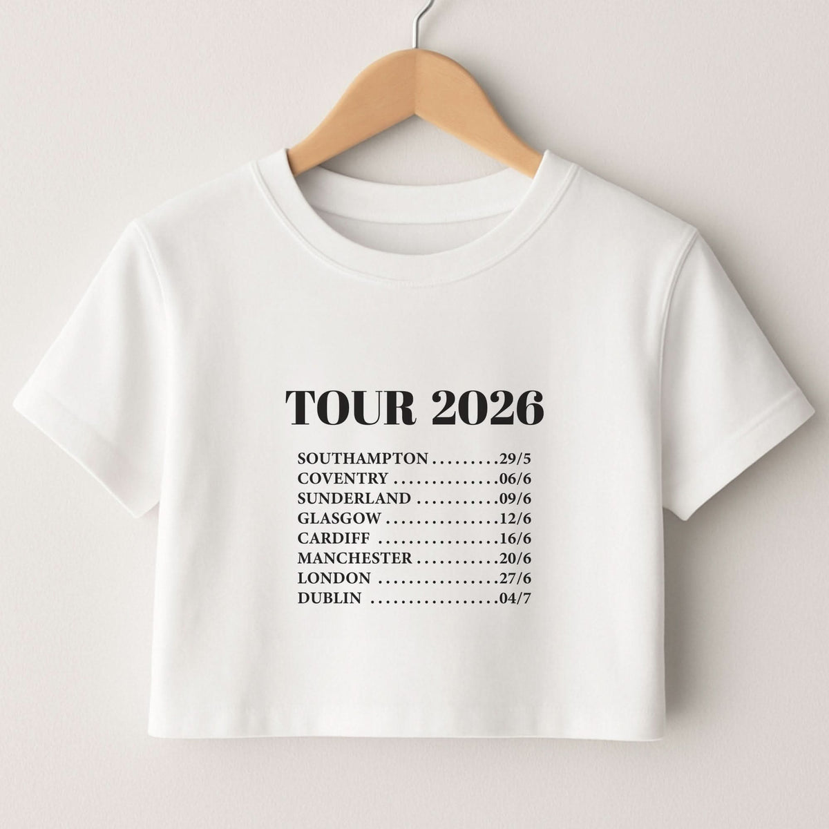 Band Tour 2026 Crop top