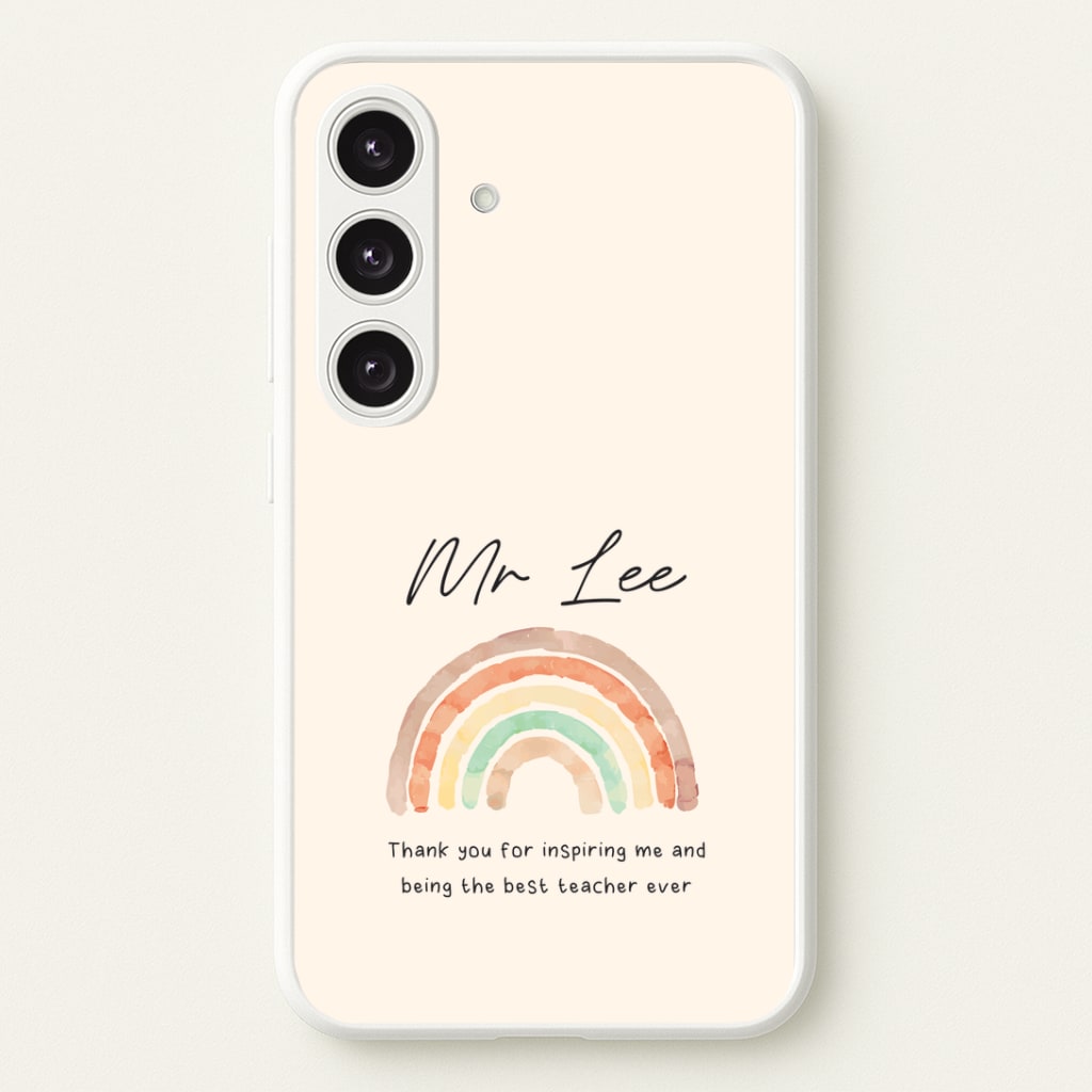 Biege Personalised Teacher Rainbow  Galaxy S24 Plus Case