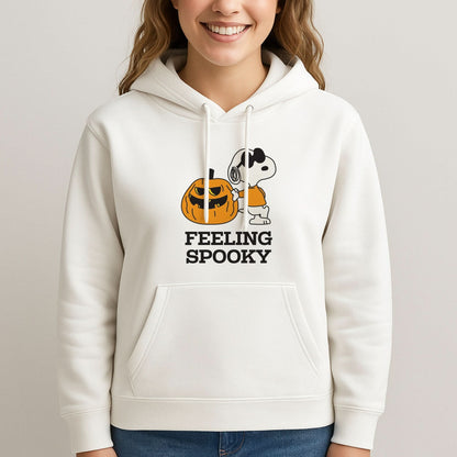 Feeling Spooky Cartoon Beagle Womans Hooded Sweatshirt