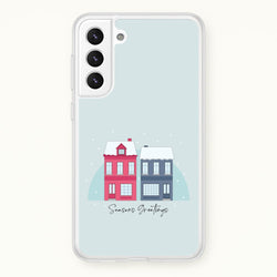 Seasons Greetings Winter Townhouses Galaxy S22 Case
