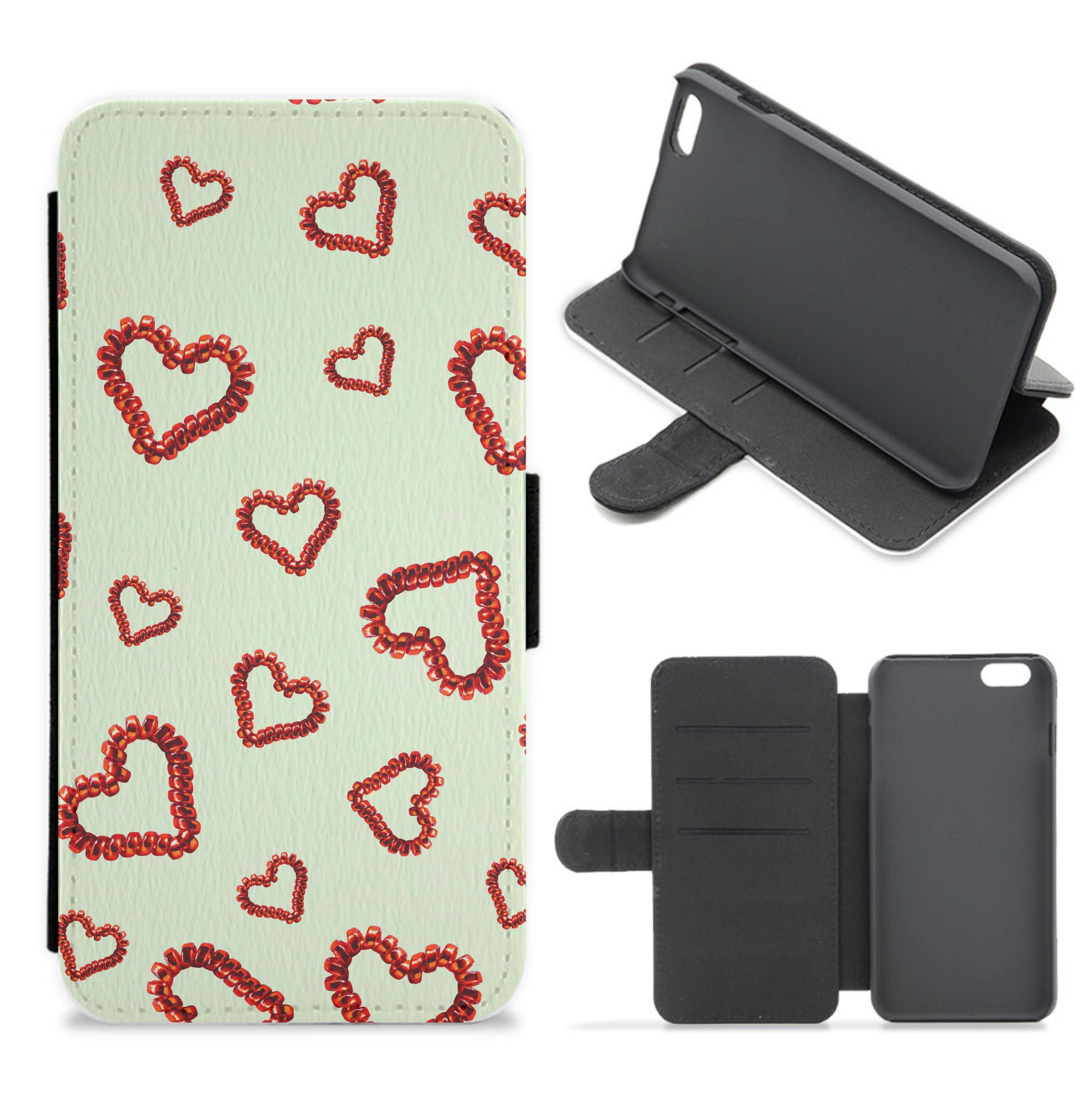 Elastic Hearts Pattern Flip / Wallet Phone Case