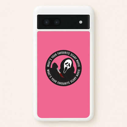 What's Your Favourite Scary Movie Badge Google Pixel 6a Case