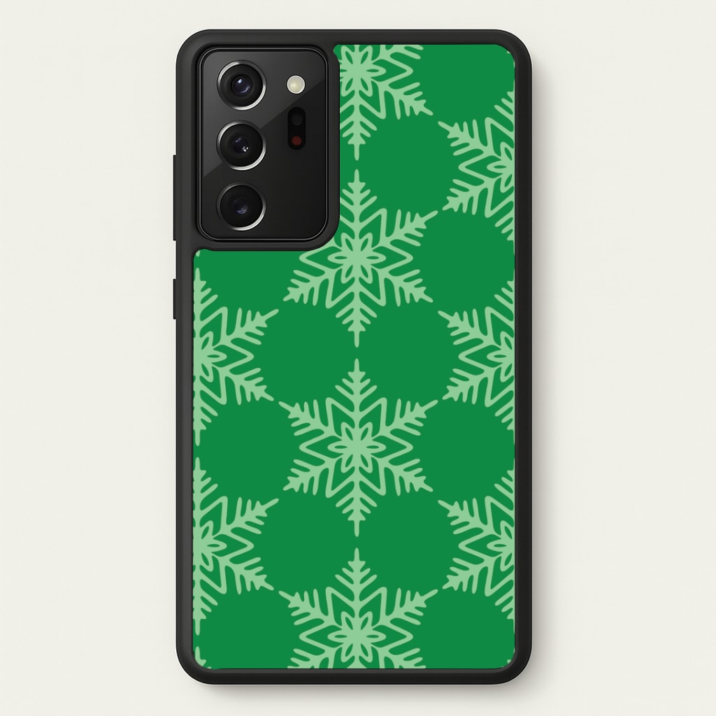Green Giant Snowflakes Christmas Pattern Galaxy Note 20 Ultra Case