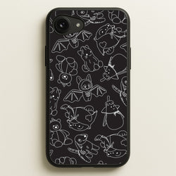 Halloween Plushies Pattern II - Halloween iPhone 16e Case