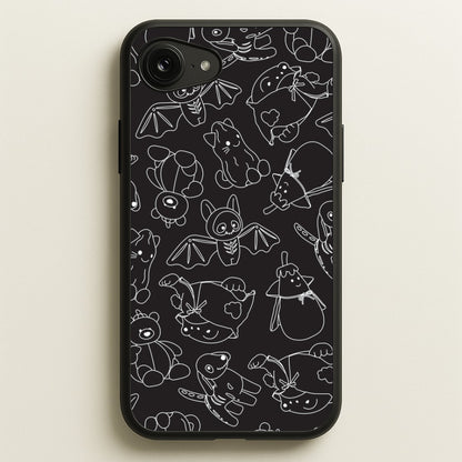 Halloween Plushies Pattern II - Halloween iPhone 16e Case