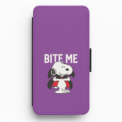 Bite Me Cartoon Beagle Flip / Wallet Phone Case