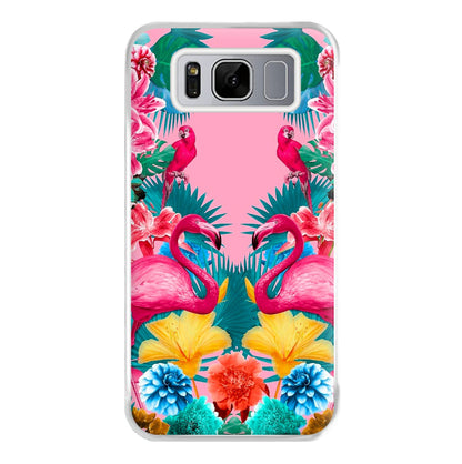 Flamingo and Tropical garden Phone Case