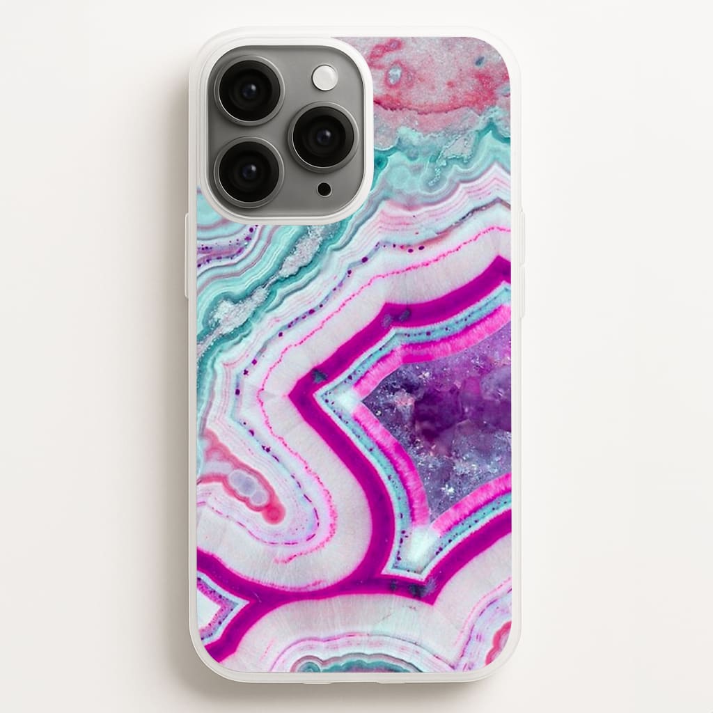 Purple Geode Pattern Phone Case for iPhone, Samsung Galaxy and Google Pixel