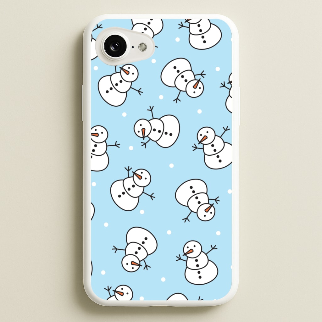 Cartoon Snowmen Pattern iPhone 16e Case