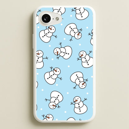 Cartoon Snowmen Pattern iPhone 16e Case