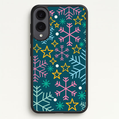 Colourful Christmas Symbols Pattern Galaxy S25 Edge Case