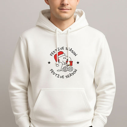 Cartoon Beagle Festive Season Mens Hoodie