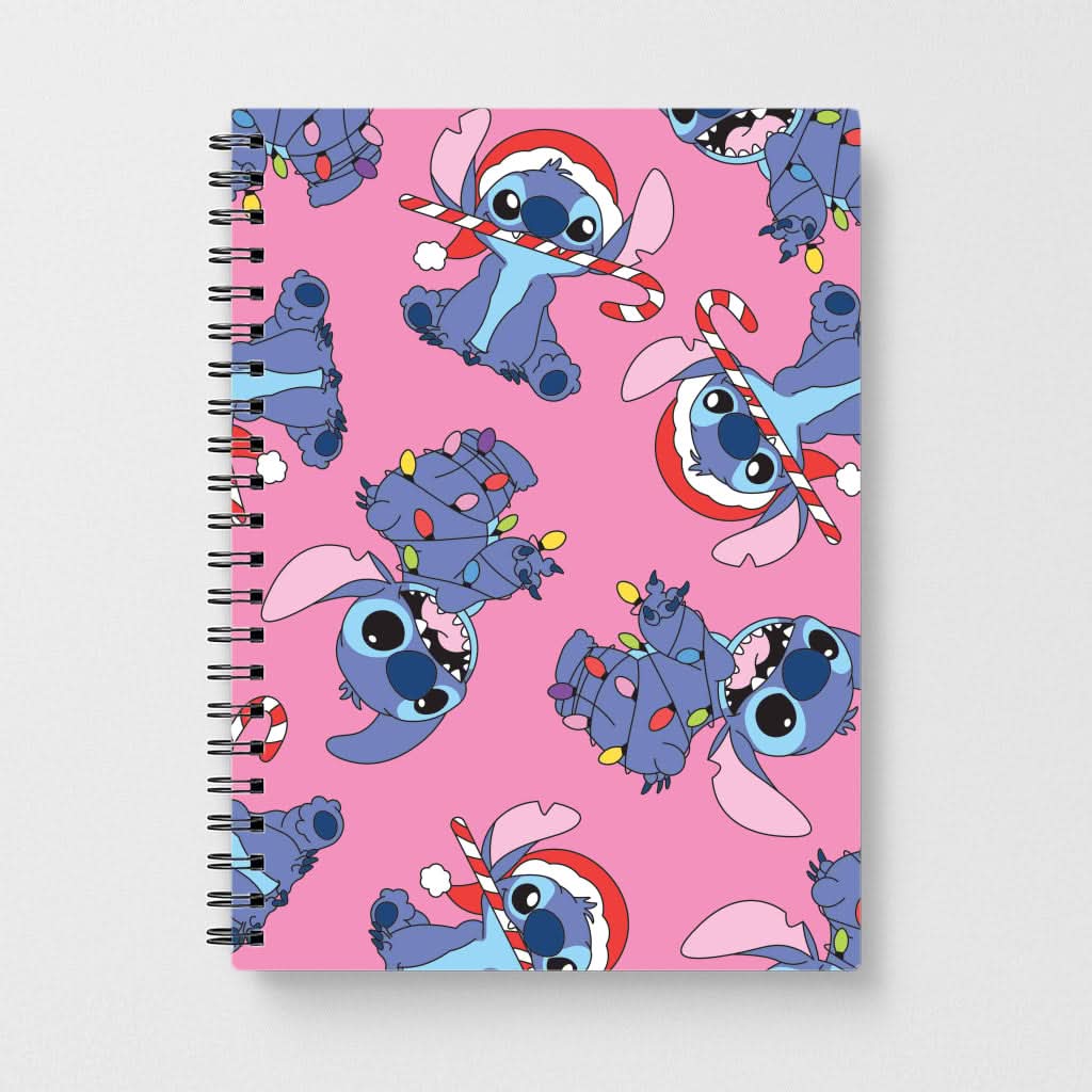 Christmas Cute Blue Alien Pattern Notebook