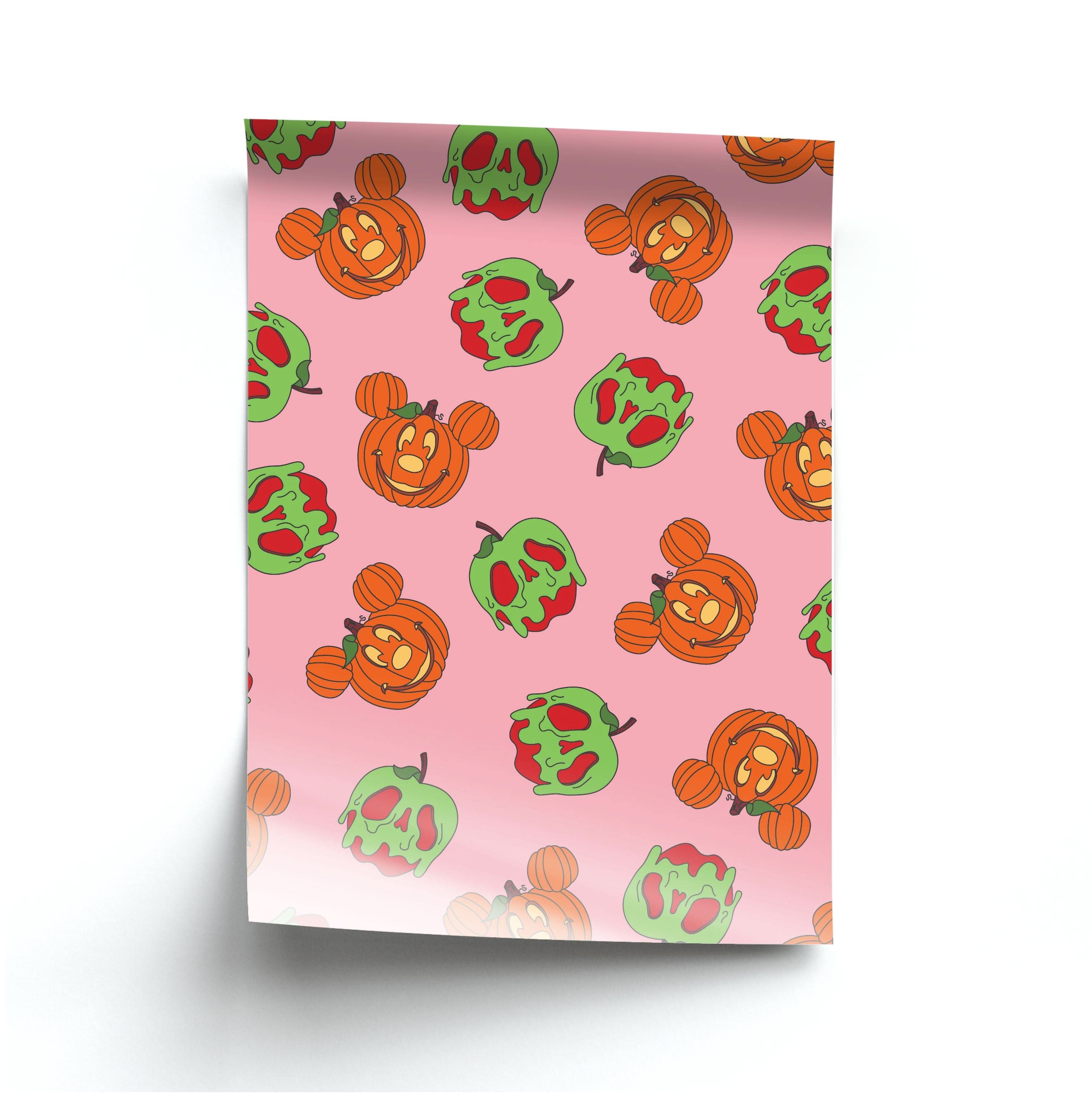 Pumpkin Mouse And Poison Apple Pattern Poster