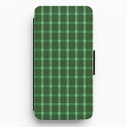Dark Green Tartan Christmas Pattern Flip / Wallet Phone Case 1