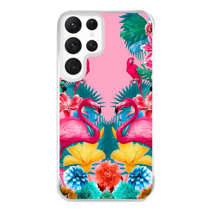 Flamingo and Tropical garden Phone Case