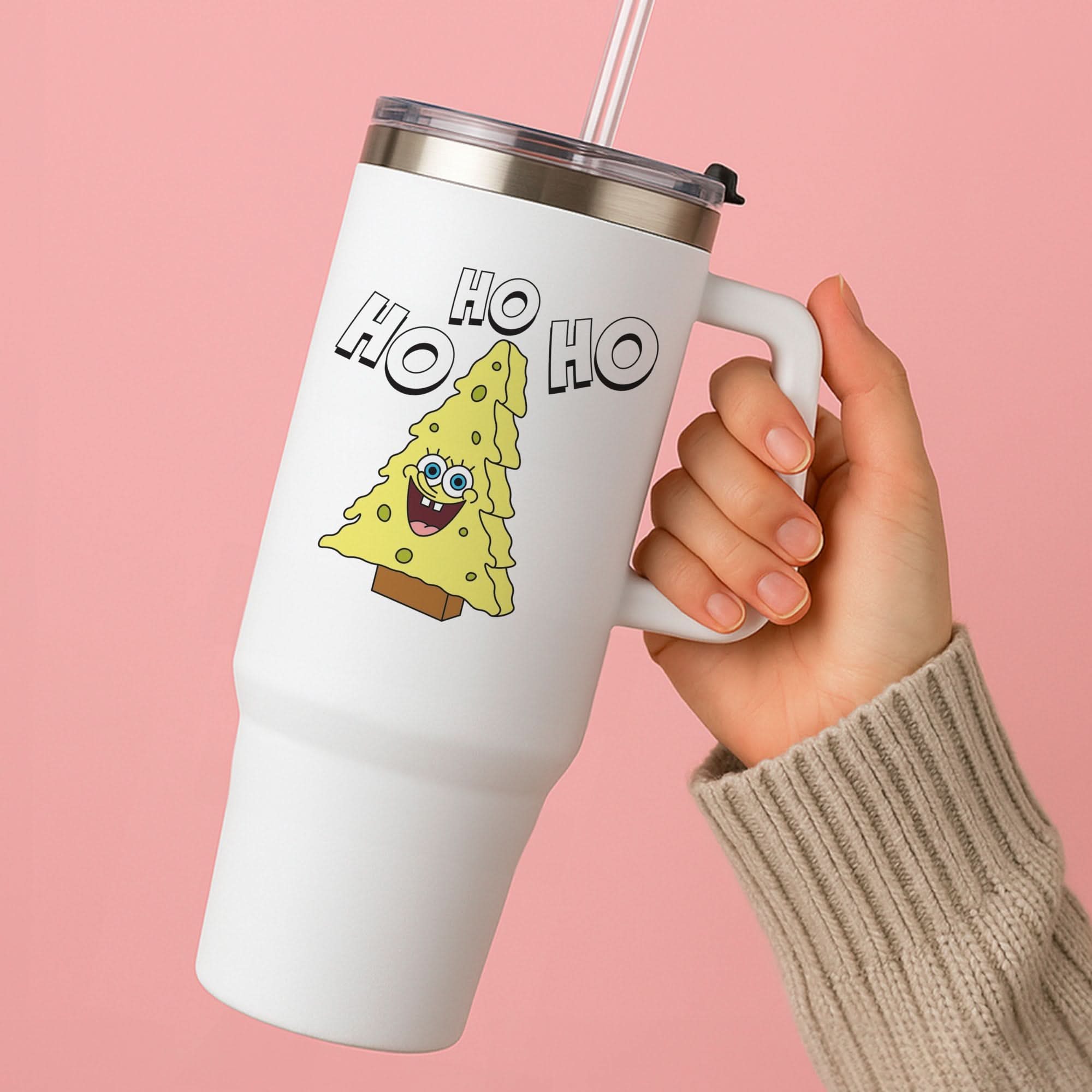 Christmas Tree Cartoon Sponge Tumbler