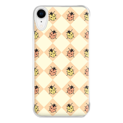 Argyle Ladybugs Pattern iPhone XR Case