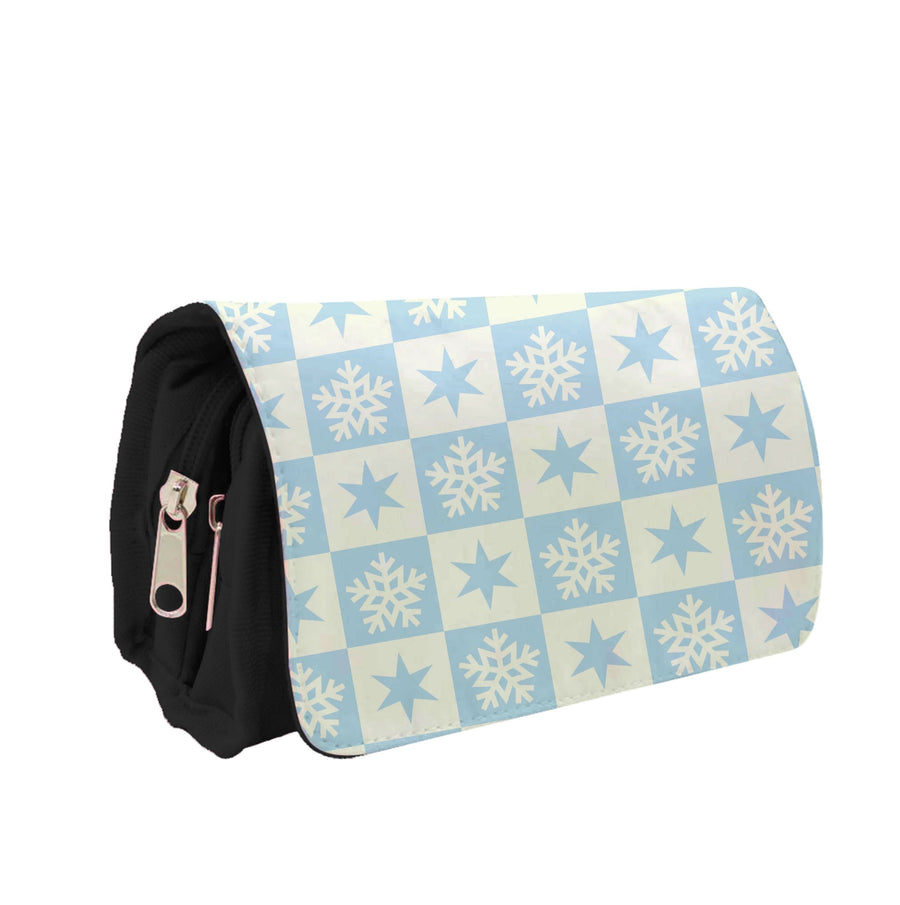 Snow And Star Pattern Pencil Case