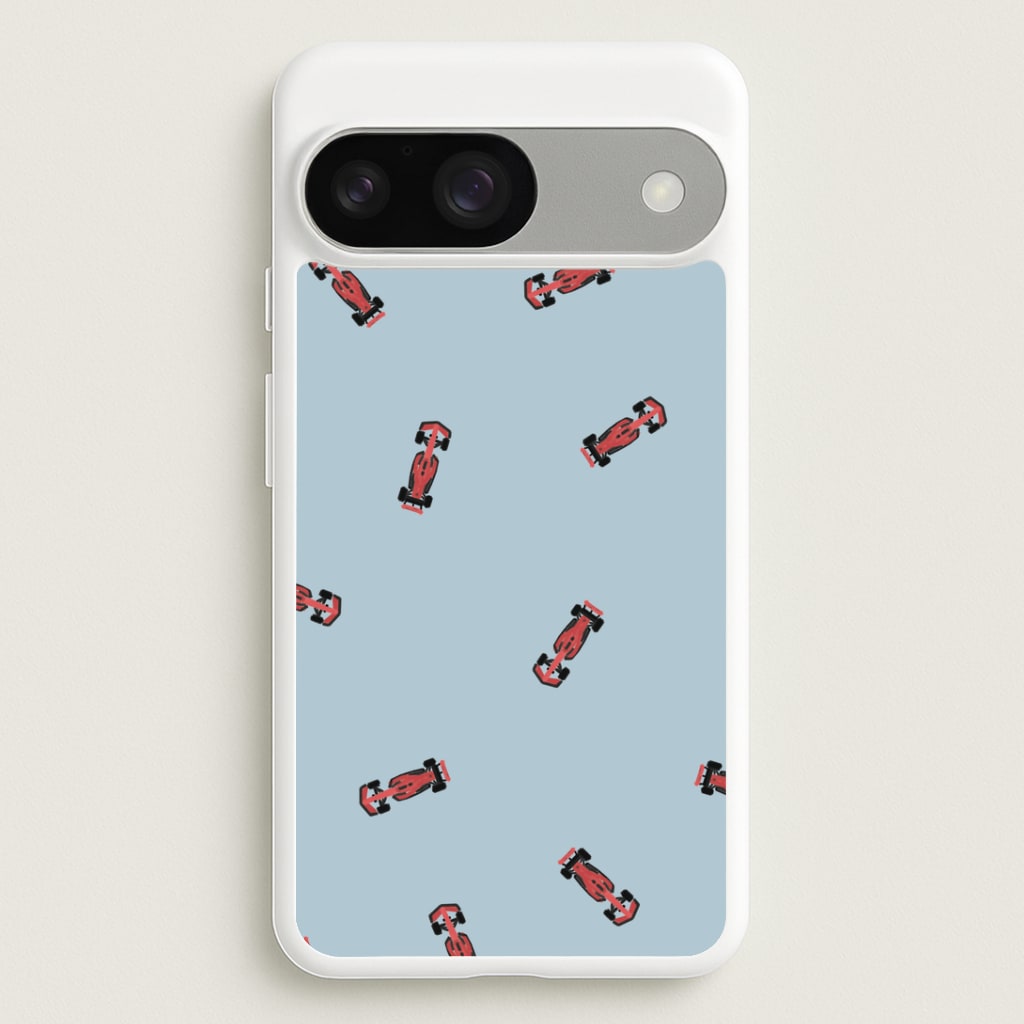 Race Cars Pattern Blue Google Pixel 9 / 9 Pro Case
