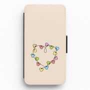 Cartoon Mouse Christmas Fairylights Heart Flip / Wallet Phone Case 1
