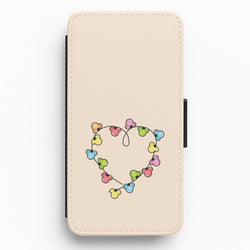 Cartoon Mouse Christmas Fairylights Heart Flip / Wallet Phone Case