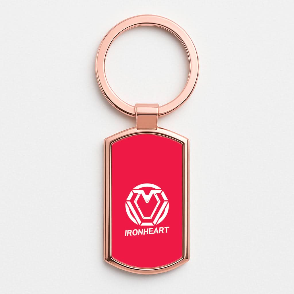 Metal Heart Symbol Rose Gold Keyring