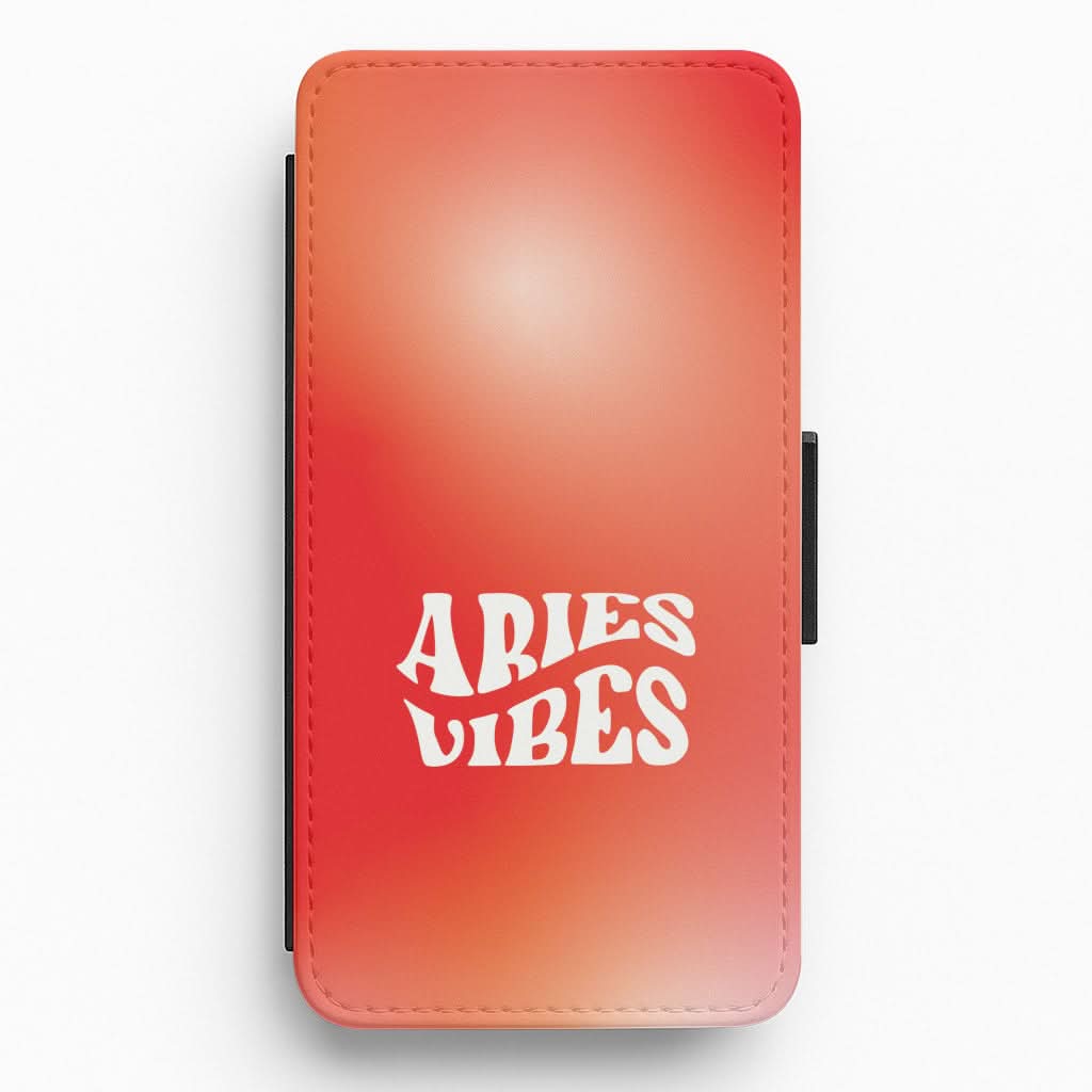 Aries Vibes Gradient Zodiac Flip / Wallet Phone Case