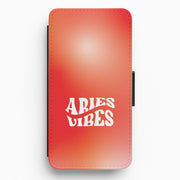 Aries Vibes Gradient Zodiac Flip / Wallet Phone Case 1