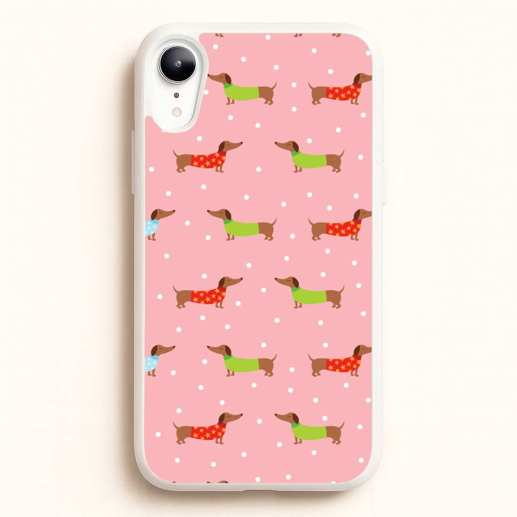 Christmas Jumpers Dachshund Pattern iPhone XR Case