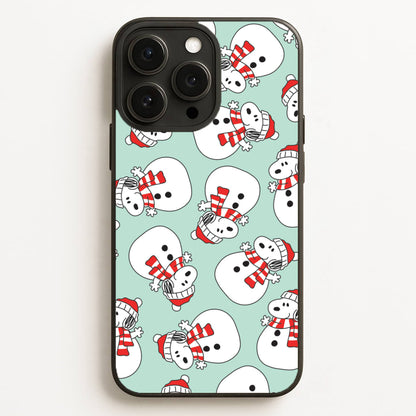 Cartoon Beagle Snowman Pattern iPhone 16 Pro Max Case