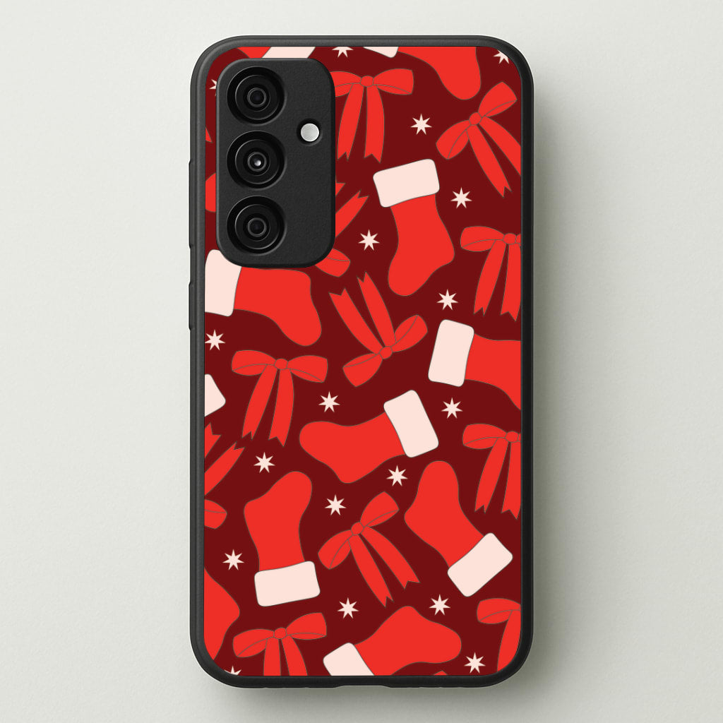 Stockings And Bows Pattern Galaxy A35 Case