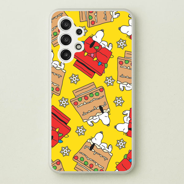 Cartoon Beagle Fairylights And Gingerbead Pattern Galaxy A13 Case