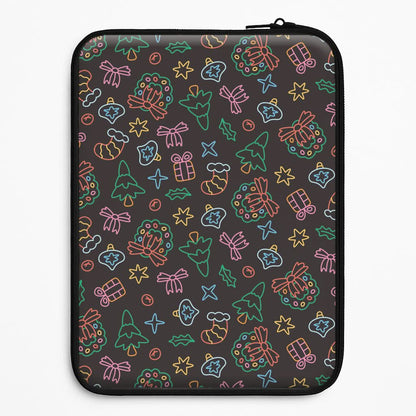 Neon Christmas Icons Pattern I Universal Laptop Sleeve